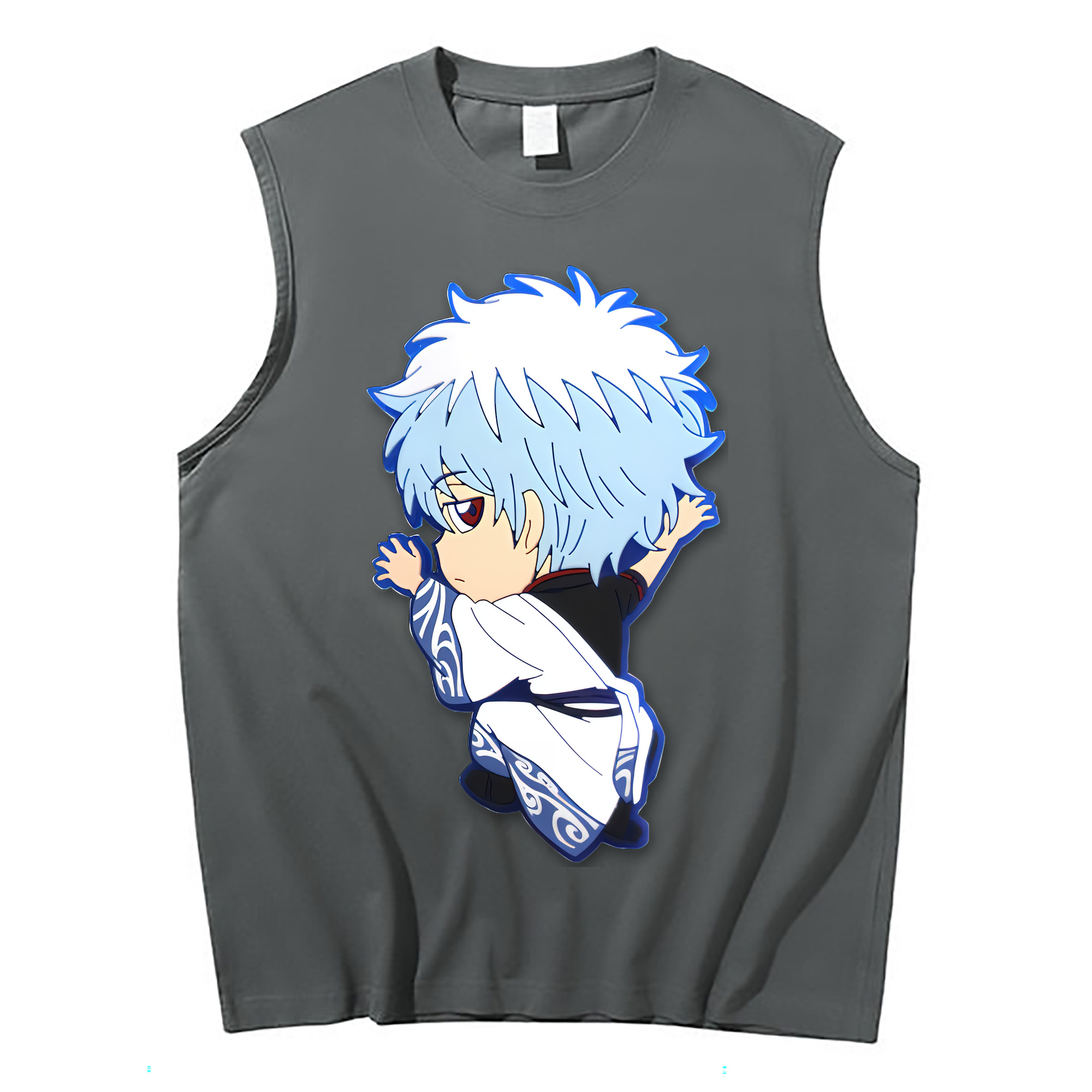 （画像用） ぎんたま 坂田銀時（さかたぎんとき） 神楽 志村新八（しむら しんぱち） GINTAMA Sakata Gintoki Kagura Shimura Shinpachi コットン100％タンクトップ（フロントプリント）